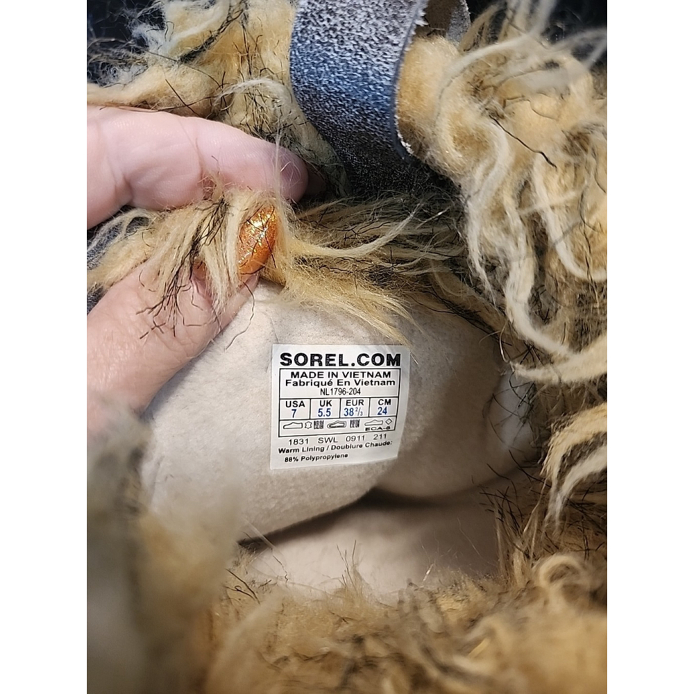 Sorel Boots Bracken Estate Plaid Tofino Winter Waterproof Faux Fur, Sz7, EUC - Picture 5 of 9